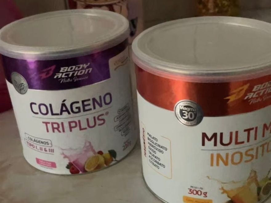 Multi Mag Inositol e Colágeno Tri Plus na bancada