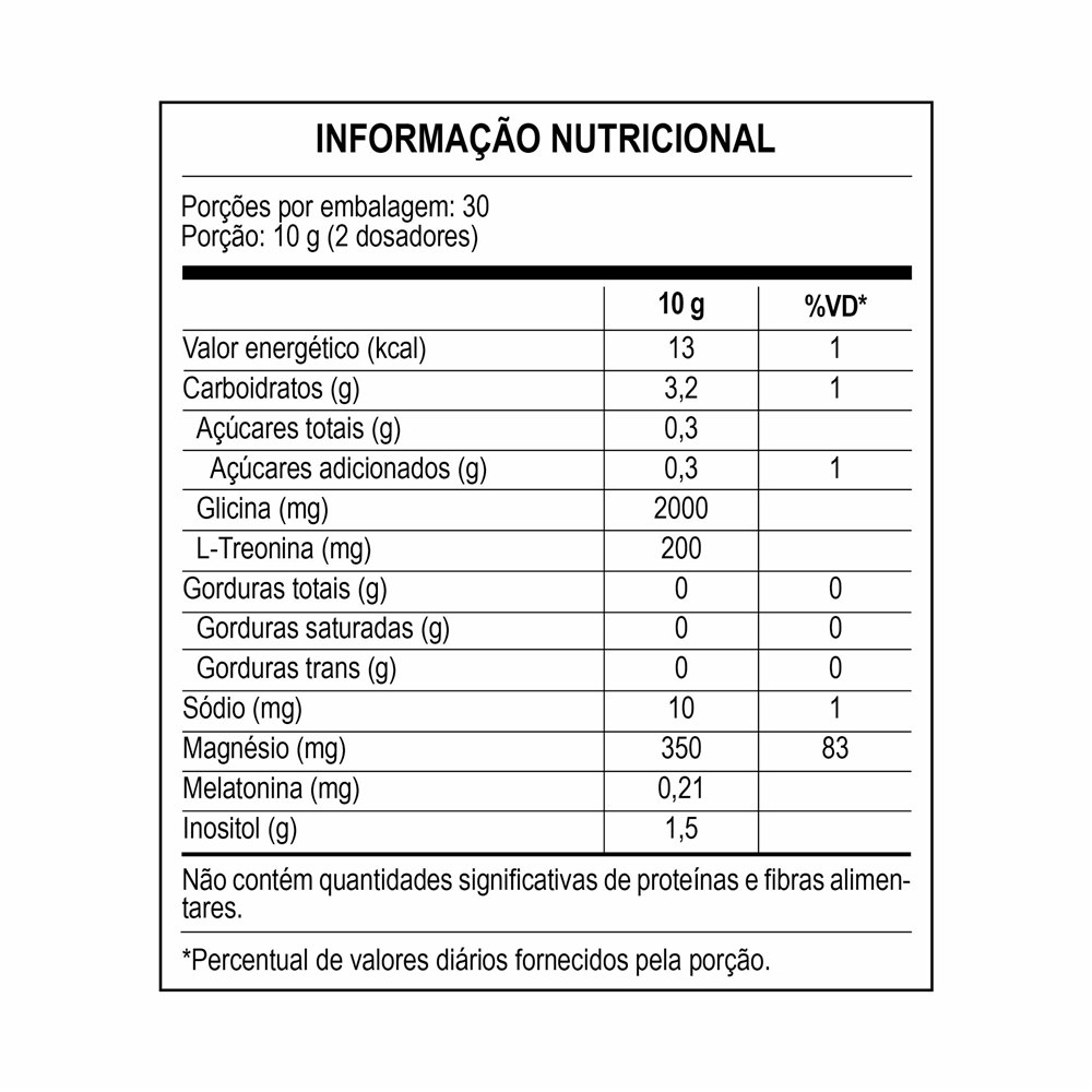 Tabela nutricional do Multi Mag Inositol